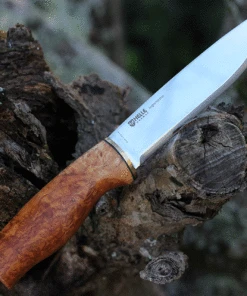 Helle Jegermester, 5.31 in. Sandvik 12C27 stainless steel, Curly Birch Handle