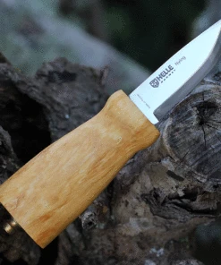 Helle Nying, 2.75 in. Triple Laminated Stainless Steel Blade, Curly Birch Handle