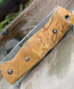 Helle Bleja 625, 3.35" Triple Laminated Stainless Steel Drop Point Plain Blade, Curly Birch Handle -Knifeworks Sales Store HE625.1 43218.1581523081