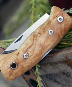 Helle Kletten Lockback Folder 662, 2.12" Triple Laminated Stainless Steel Drop Point Plain Blade, Curly Birch Handle 6 Helle Kletten Lockback Folder 662, 2.12" Triple Laminated Stainless Steel Drop Point Plain Blade, Curly Birch Handle -Knifeworks Sales Store HE662.1 62098.1581523544