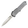 HK Knives HK Incursion OTF 3.9" 154CM Bayonet Tumbled Finish Plain Edge, Matte Grey Aluminum Frame