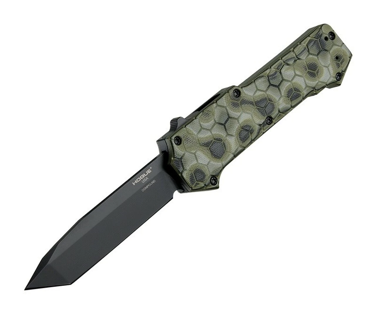 Hogue Compound 34028, 3.5" CPM S30V Tanto Black Finish Blade, G-Mascus Green G10 Handle 1 Hogue Compound 34028, 3.5" CPM S30V Tanto Black Finish Blade, G-Mascus Green G10 Handle