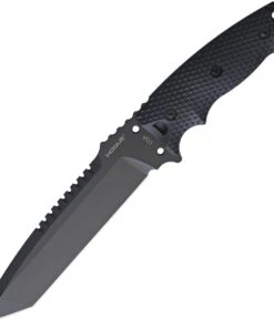 Hogue EX-F01 Fixed Blade HO35109, 7" A2 Black Tanto Plain Blade, Black G-10 Handles