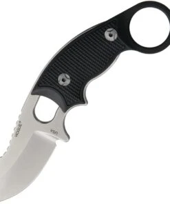 Hogue EX-F03 Fixed Blade HO35339, 2.25"154CM Stonewashed Clip Point Blade, Black G-10 Handles