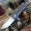 Jake Hoback Knives Jake Hoback WarSpear Framelock, 3.0" CPM S35VN Satin Plain Blade, Bead Blast Titanium Handle