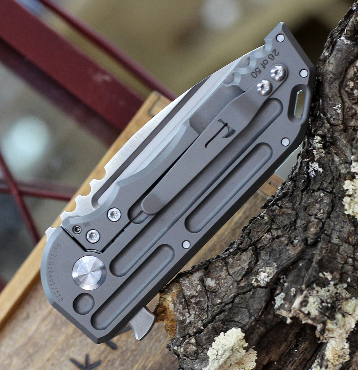 Jake Hoback Knives Jake Hoback WarSpear Framelock, 3.0" CPM S35VN Satin Plain Blade, Bead Blast Titanium Handle 4 Jake Hoback Knives Jake Hoback WarSpear Framelock, 3.0" CPM S35VN Satin Plain Blade, Bead Blast Titanium Handle - Image 4