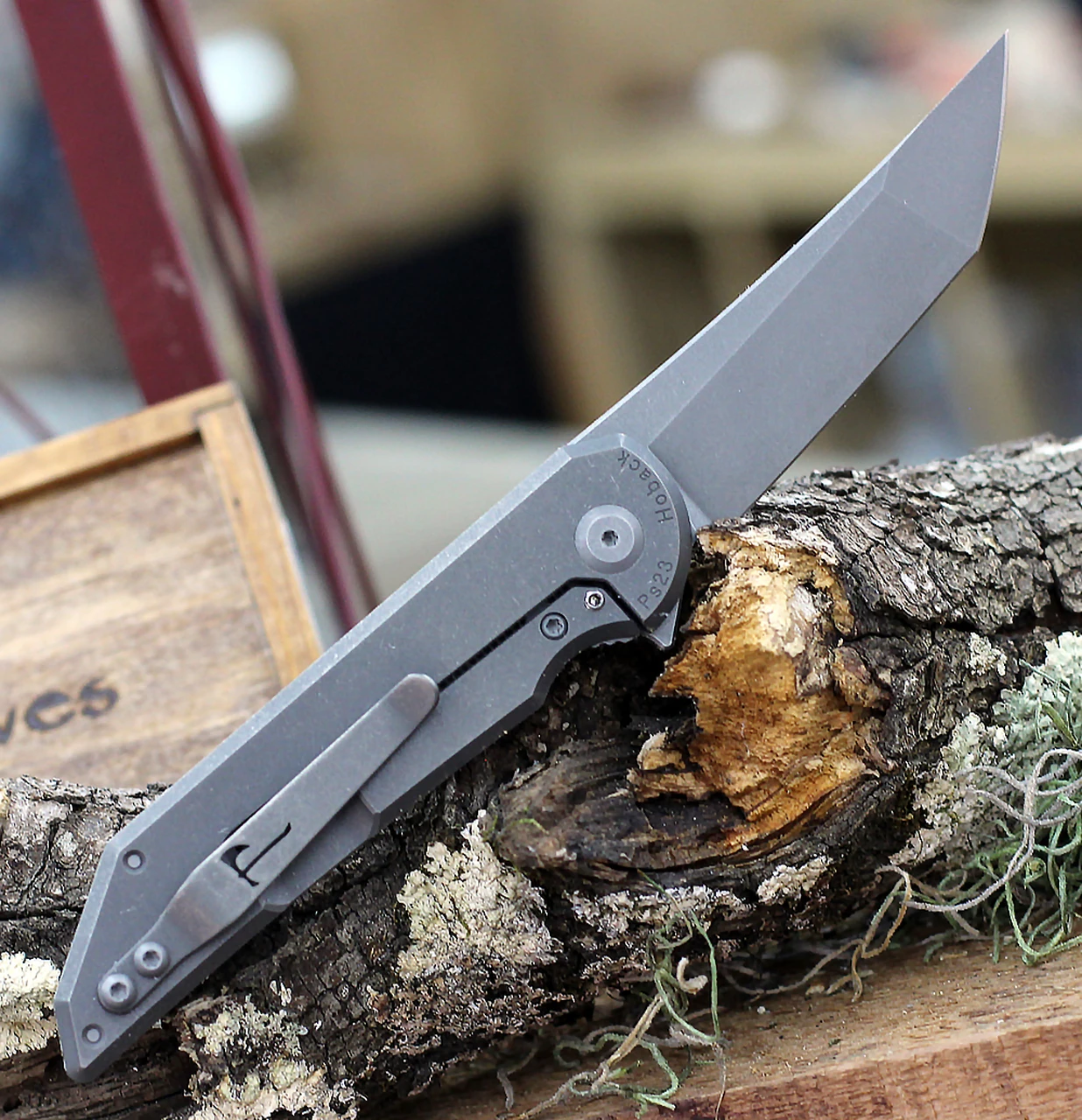 Jake Hoback Knives Jake Hoback Radford HOB019MG, 3.25" CPM-20CV Stonewash Plain Blade, Dark Green Micarta Handle 2 Jake Hoback Knives Jake Hoback Radford HOB019MG, 3.25" CPM-20CV Stonewash Plain Blade, Dark Green Micarta Handle - Image 2