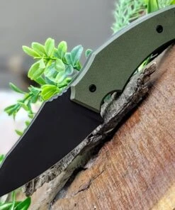 Jake Hoback Knives Jake Hoback Shepherd Fixed Blade HOB026G, 3.25" CPM-20CV Stonewashed Plain Blade, OD Green G-10 Handle