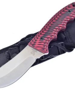 Hen & Rooster Skinner, HR-005R, 4" Satin Stainless Steel Skinner , Black & Red G-10 Sculpted Handle w/Black Nylon Sheath