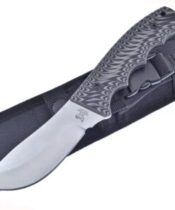 Hen & Rooster Skinner, HR-005, 4" Satin Stainless Steel Skinner , Black & Gray G-10 Sculpted Handle w/Black Nylon Sheath