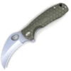 Honey Badger Knives Medium Claw Flipper HB1123, 3.0" 8Cr13Mov Claw Blade, Green FRN Handle