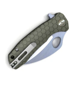 Honey Badger Knives Medium Claw Flipper HB1123, 3.0" 8Cr13Mov Claw Blade, Green FRN Handle -Knifeworks Sales Store Hb1123 51184.1616014403