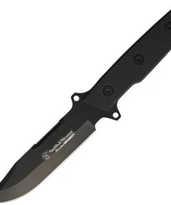 Smith and Wesson Smith & Wesson Homeland Security Tactical Fixed Blade, 6" Black sawback 7Cr17MoV Blade, Black G10 Handle w/ Black Nylon Belt Sheath