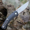 GiantMouse ACE Iona Liner Lock, 2.9" Stonewashed M390 Drop Point Blade, Anso Textured Black FRN Handle