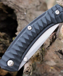 GiantMouse ACE Iona Liner Lock, 2.9" Stonewashed M390 Drop Point Blade, Anso Textured Black FRN Handle -Knifeworks Sales Store IONA BLKT.3 18221.1611764270