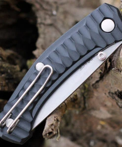 GiantMouse ACE Iona Liner Lock, 2.9" Stonewashed M390 Drop Point Blade, Anso Textured Black FRN Handle -Knifeworks Sales Store IONA BLKT.4 60647.1611764270