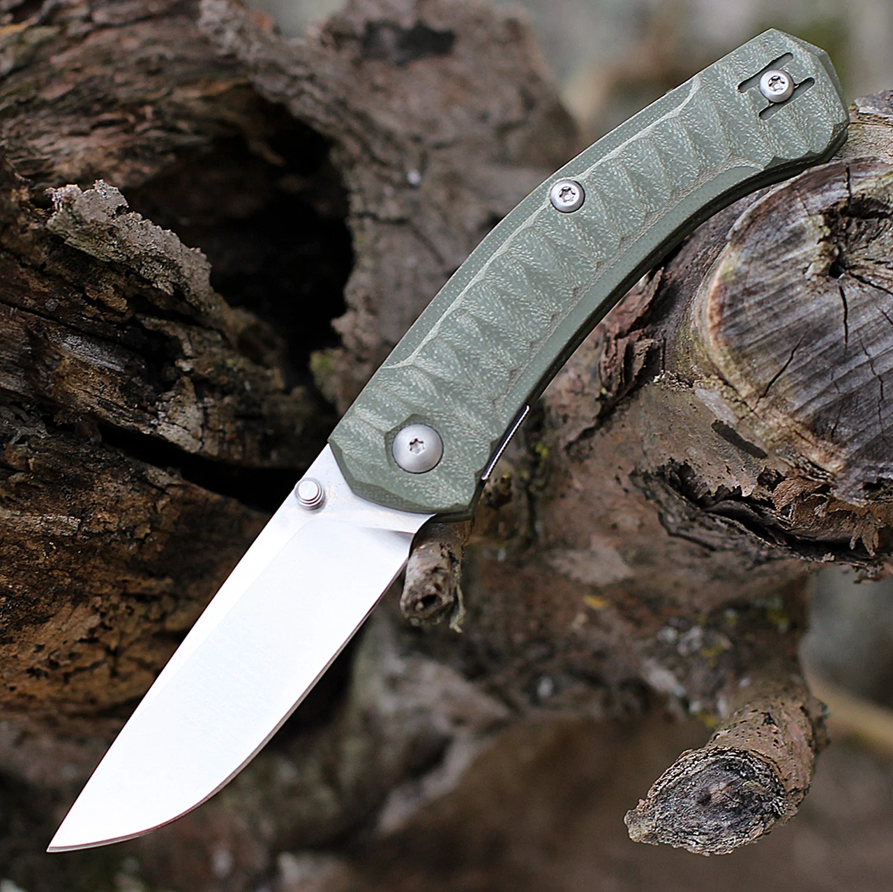 GiantMouse ACE Iona Liner Lock, 2.9" Satin M390 Drop Point Blade, Anso Textured Green G-10 Handle 1 GiantMouse ACE Iona Liner Lock, 2.9" Satin M390 Drop Point Blade, Anso Textured Green G-10 Handle