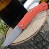 GiantMouse ACE Iona Liner Lock, 2.9" Satin M390 Drop Point Blade, Anso Textured Orange G-10 Handle