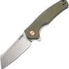 CJRB Cutlery Crag Liner Lock J1904-GNF, 3.3" D2 Stonewash Plain Blade, Green G-10 Handle
