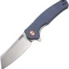 CJRB Cutlery Crag Liner Lock J1904-GYF, 3.3" D2 Stonewash Plain Blade, Blue-Gray G-10 Handle