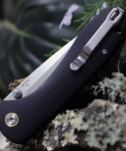 CJRB Cutlery Feldspar J1912-BKC, 3.53" D2 Steel Stonewashed Plain Blade, Contoured Black G-10 Handle -Knifeworks Sales Store J1912BKC.2 43299.1619551238