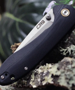 CJRB Cutlery Feldspar J1912-BKC, 3.53" D2 Steel Stonewashed Plain Blade, Contoured Black G-10 Handle -Knifeworks Sales Store J1912BKC.3 74543.1619551238