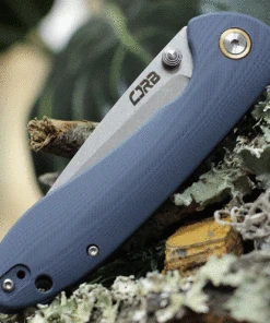 CJRB Cutlery Feldspar J1912-GYC, 3.53" D2 Steel Stonewashed Plain Blade, Contoured Blue-Gray G-10 Handle -Knifeworks Sales Store J1912GYC.3 40448.1619553943