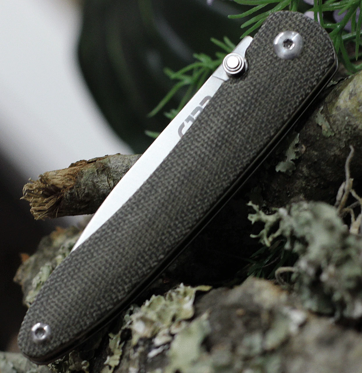 CJRB Cutlery RIA J1917-ODG, 2.95" AR-RPM9 Sand Polish Plain Blade, Green Micarta Handle 3 CJRB Cutlery RIA J1917-ODG, 2.95" AR-RPM9 Sand Polish Plain Blade, Green Micarta Handle - Image 3