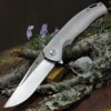 Kansept Knives K1004A2 Agent, 3.75" CPM-S35VN Stonewashed/Satin Blade, Bead Blasted Titanium Handle