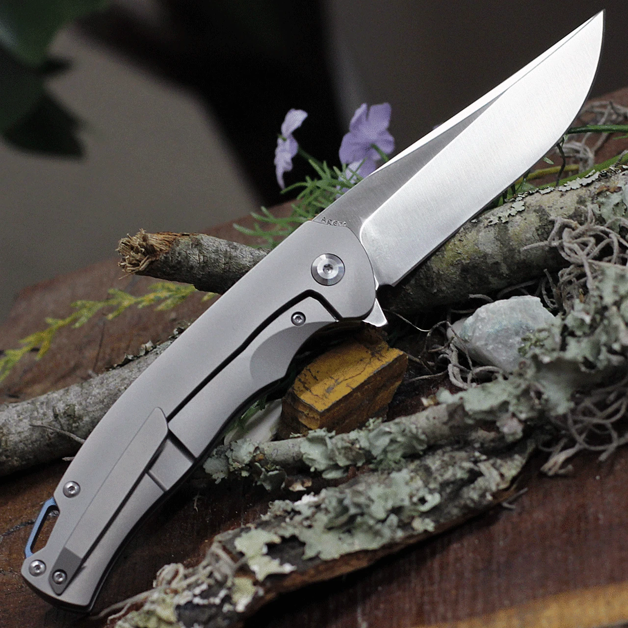 Kansept Knives K1004A2 Agent, 3.75" CPM-S35VN Stonewashed/Satin Blade, Bead Blasted Titanium Handle 2 Kansept Knives K1004A2 Agent, 3.75" CPM-S35VN Stonewashed/Satin Blade, Bead Blasted Titanium Handle - Image 2