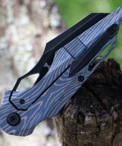 Kansept Knives Genesis K1010A4, 3.62" CPM-S35VN Satin Plain Blade, Blue Lightning Strike Titanium Handle -Knifeworks Sales Store K1010A4.2 28495.1623702610