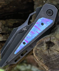Kansept Knives Genesis K1010A6, 3.62" CPM-S35VN Black Stonewashed Blade, Timascus Titanium Handle -Knifeworks Sales Store K1010A6.3 37150.1624478494