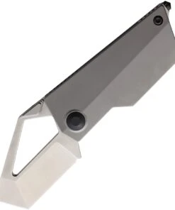 Kizer Cutlery Cyberblade Folding Knife KI2563A1, 2.1" CPM-S35VN Satin Plain Blade, Titanium Gray Handle