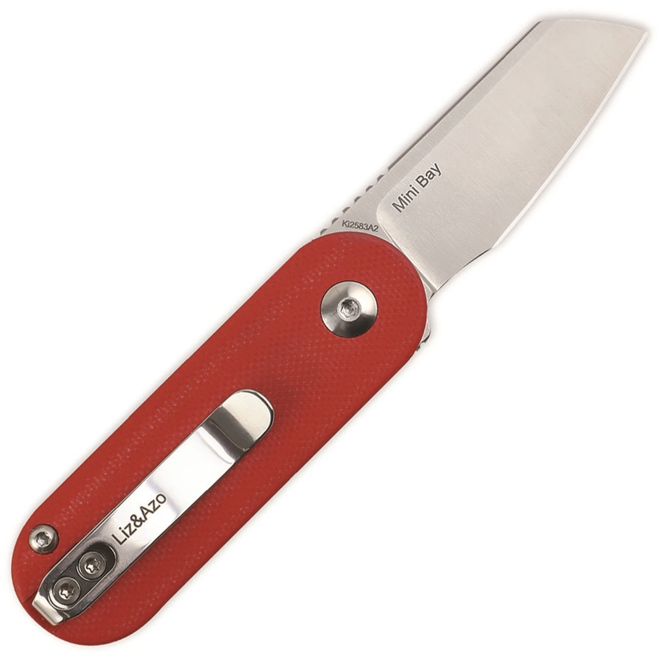 Kizer Cutlery Mini Bay - Red & White (1.8" Satin) Ki2583A2 2 Kizer Cutlery Mini Bay - Red & White (1.8" Satin) Ki2583A2 - Image 2