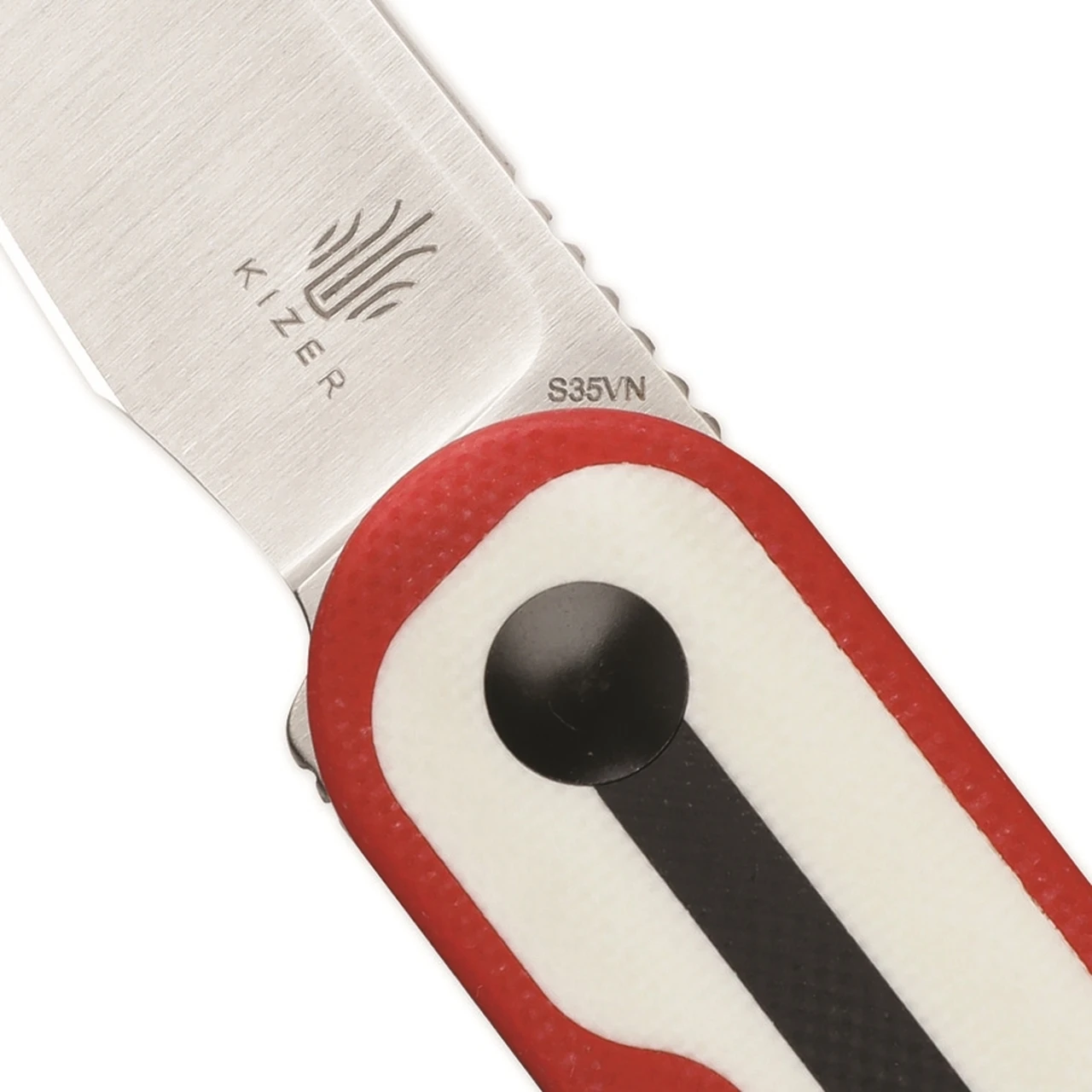 Kizer Cutlery Mini Bay - Red & White (1.8" Satin) Ki2583A2 3 Kizer Cutlery Mini Bay - Red & White (1.8" Satin) Ki2583A2 - Image 3