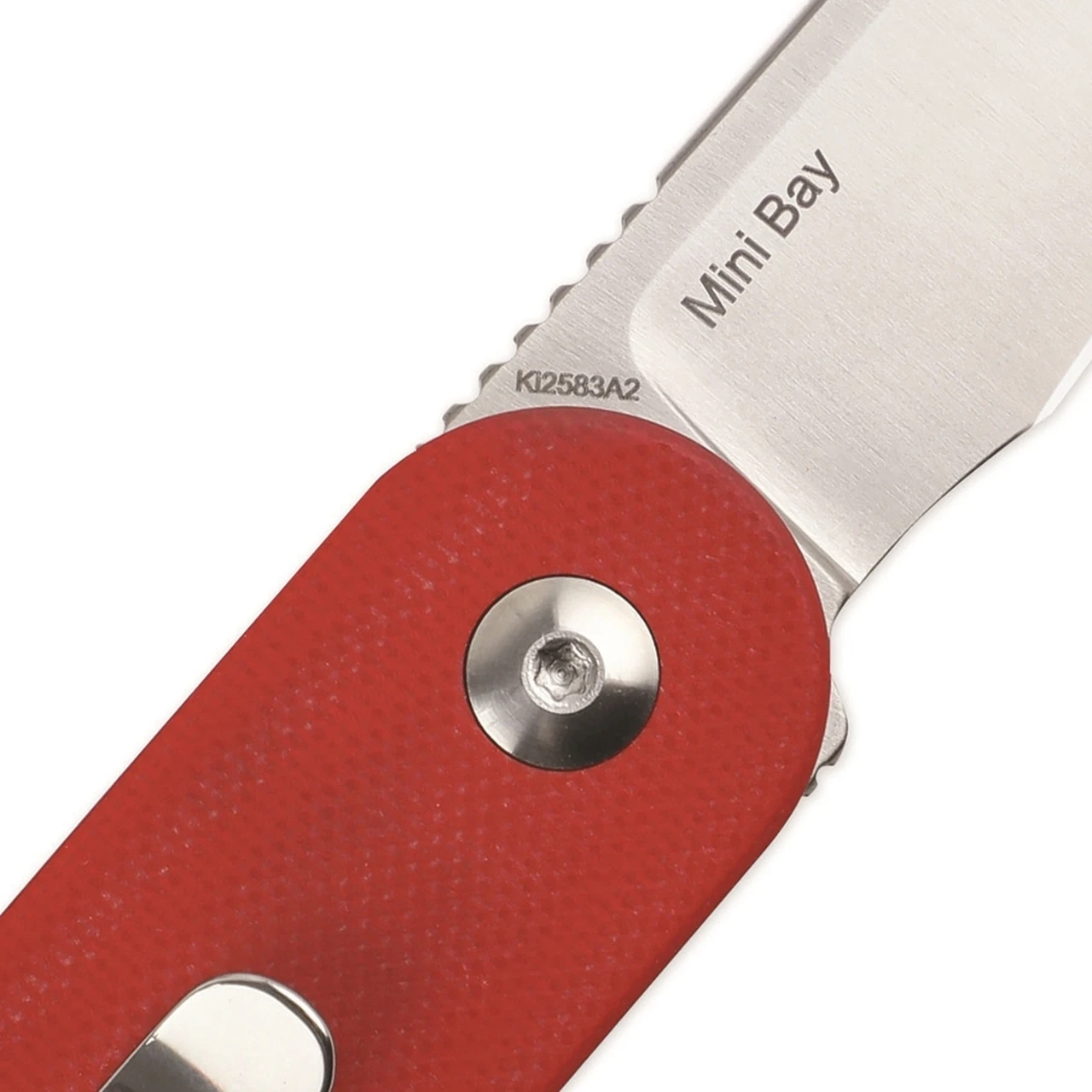 Kizer Cutlery Mini Bay - Red & White (1.8" Satin) Ki2583A2 4 Kizer Cutlery Mini Bay - Red & White (1.8" Satin) Ki2583A2 - Image 4