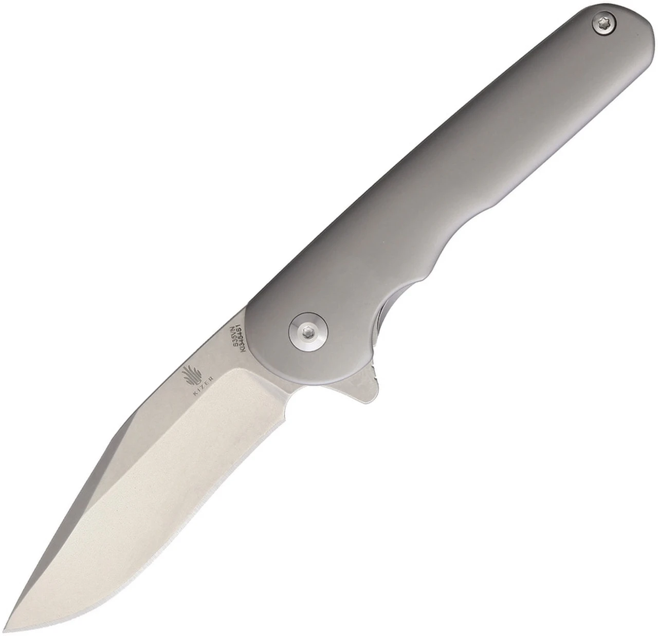 Kizer Cutlery, Mini Flashbang, Ki3454S1, 3" SW CPM-S35VN Plain Blade, Titanium Handle 1 Kizer Cutlery, Mini Flashbang, Ki3454S1, 3" SW CPM-S35VN Plain Blade, Titanium Handle