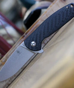 Kizer Cutlery Kizer Gemini 2.0 Ki3471C1, 3.13" CPM S35VN Stonewash Drop Point Plain Blade, Carbon Fiber Handle