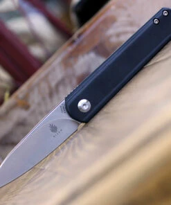 Kizer Cutlery Kizer Feist Ki3499C2, 2.82" CPM S35VN Stonewash Drop Point Plain Blade, Carbon Fiber Handle