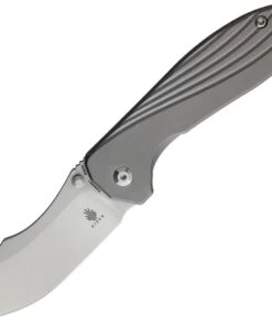 Kizer Cutlery Kizer Pelican Mini Frame Lock, 3.37" Stonewash CPM-S35VN Clip Point Blade, Titanium Handle