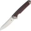 Kizer Cutlery Clutch Ki4556A1, 3.3" CPM-S35VN Satin Modified Drop Point Blade, Brown Micarta Handles