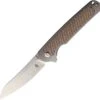 Kizer Cutlery Clutch Ki4556A3, 3.3" CPM-S35VN Satin Modified Drop Point Blade, Tan Micarta Handles