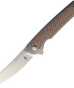 Kizer Cutlery Clutch Ki4556A3, 3.3" CPM-S35VN Satin Modified Drop Point Blade, Tan Micarta Handles