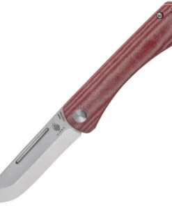 Kizer Cutlery Vanguard Pinch V3009N5, 3.03" N690 Satin Plain Blade, Red Micarta Handle