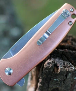 Kizer Cutlery Kizer Gemini Copper V3471E1, 3.1" N690 Stonewash Plain Blade, Stainless Steel Handle -Knifeworks Sales Store KIV3471E1.4 54042.1598038122