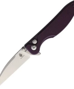 Kizer Cutlery Swaggs Swayback V3566N1, 3" Bohler N690 Stonewashed Wharncliffe Blade, Purple G-10 Handle