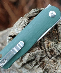 Kizer Cutlery Latt Vind Mini V3567N2, 3" Bohler N690 Satin Spear Point Blade, Green and Brown G-10 Handle -Knifeworks Sales Store KIV3567N2.2 44122.1633449395