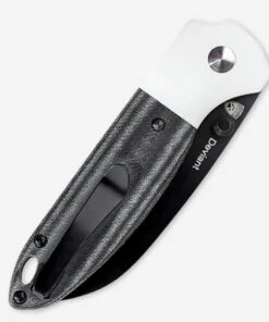 Kizer Cutlery Deviant V3575A2, 3.03" M390 Black Sheepsfoot Plain Blade, Black Micarta Handle w/ White G-10 Bolsters -Knifeworks Sales Store KIV3575A2.2 87958.1617899400