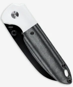 Kizer Cutlery Deviant V3575A2, 3.03" M390 Black Sheepsfoot Plain Blade, Black Micarta Handle w/ White G-10 Bolsters -Knifeworks Sales Store KIV3575A2.3 25401.1617899400