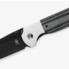 Kizer Cutlery Deviant V3575A2, 3.03" M390 Black Sheepsfoot Plain Blade, Black Micarta Handle w/ White G-10 Bolsters